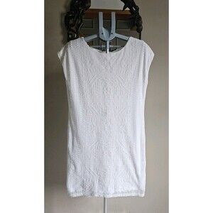 Lauren Ralph Lauren White Mini Shift Dress Womens M Coastal Beach Vacation Lace